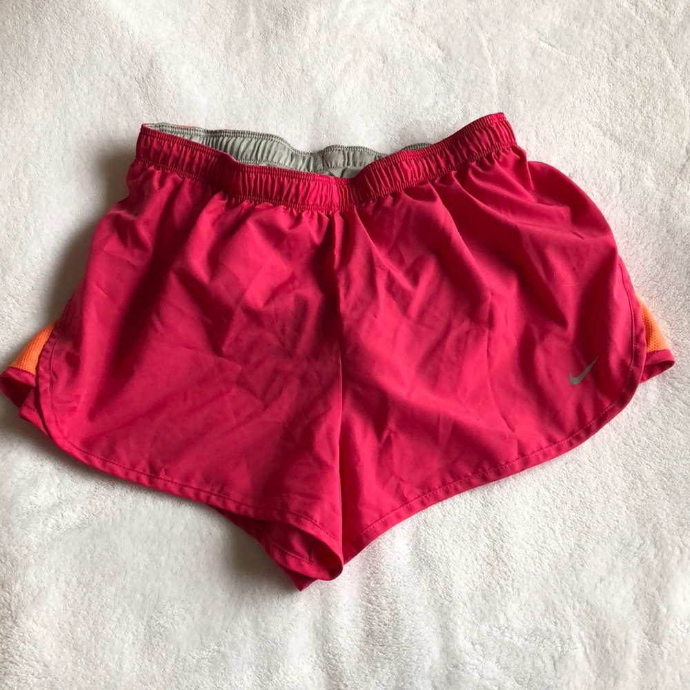 PINK AND ORANGE NIKE RUNNING SHORTS